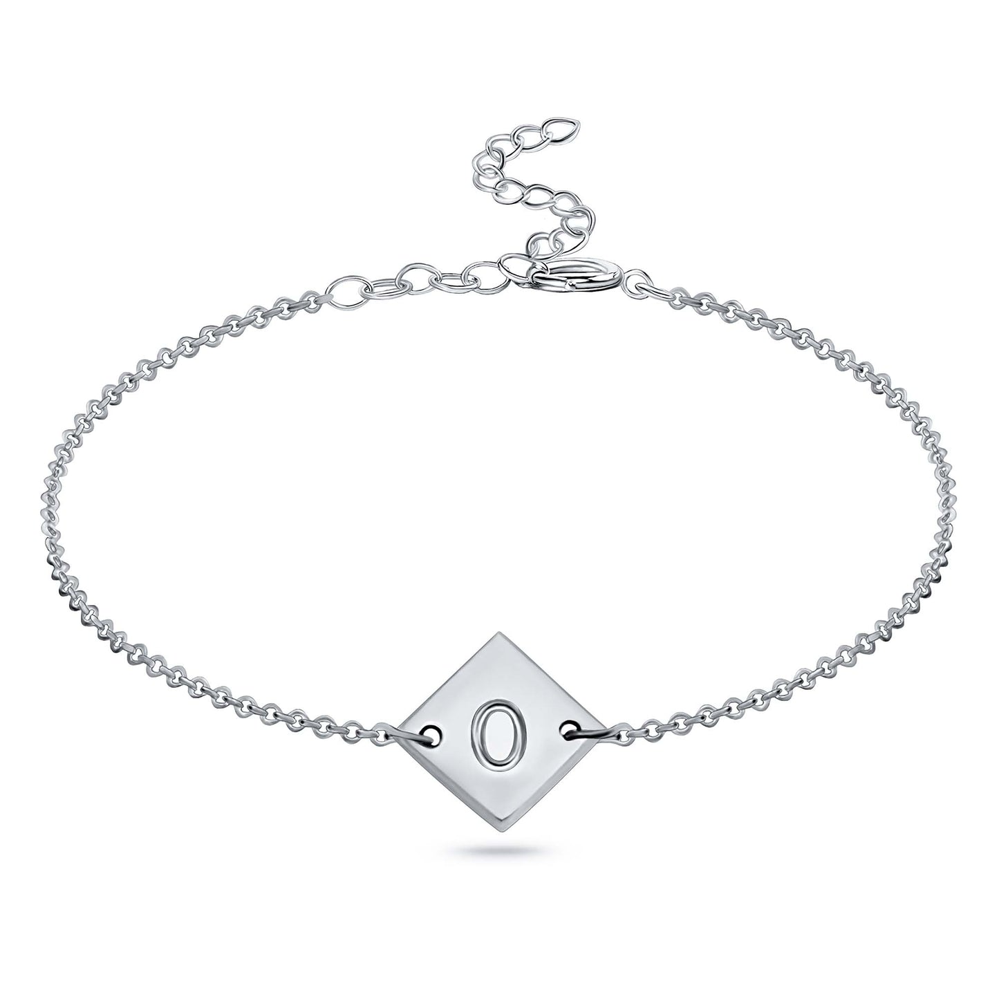 Personalized Engraved Rhombus Disc Bracelet