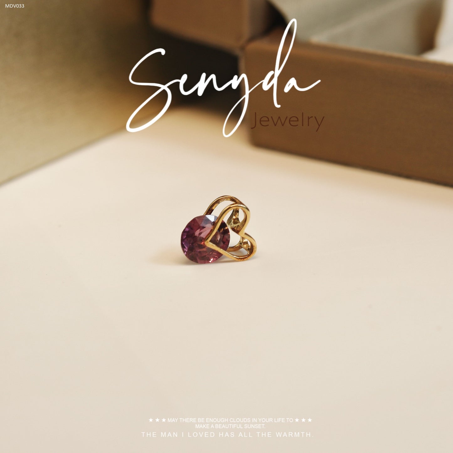 Senyda 10K/14K Solid Gold Cute Heart Pendant