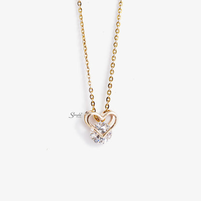 Senyda 10K Solid Gold Cute Heart Pendant