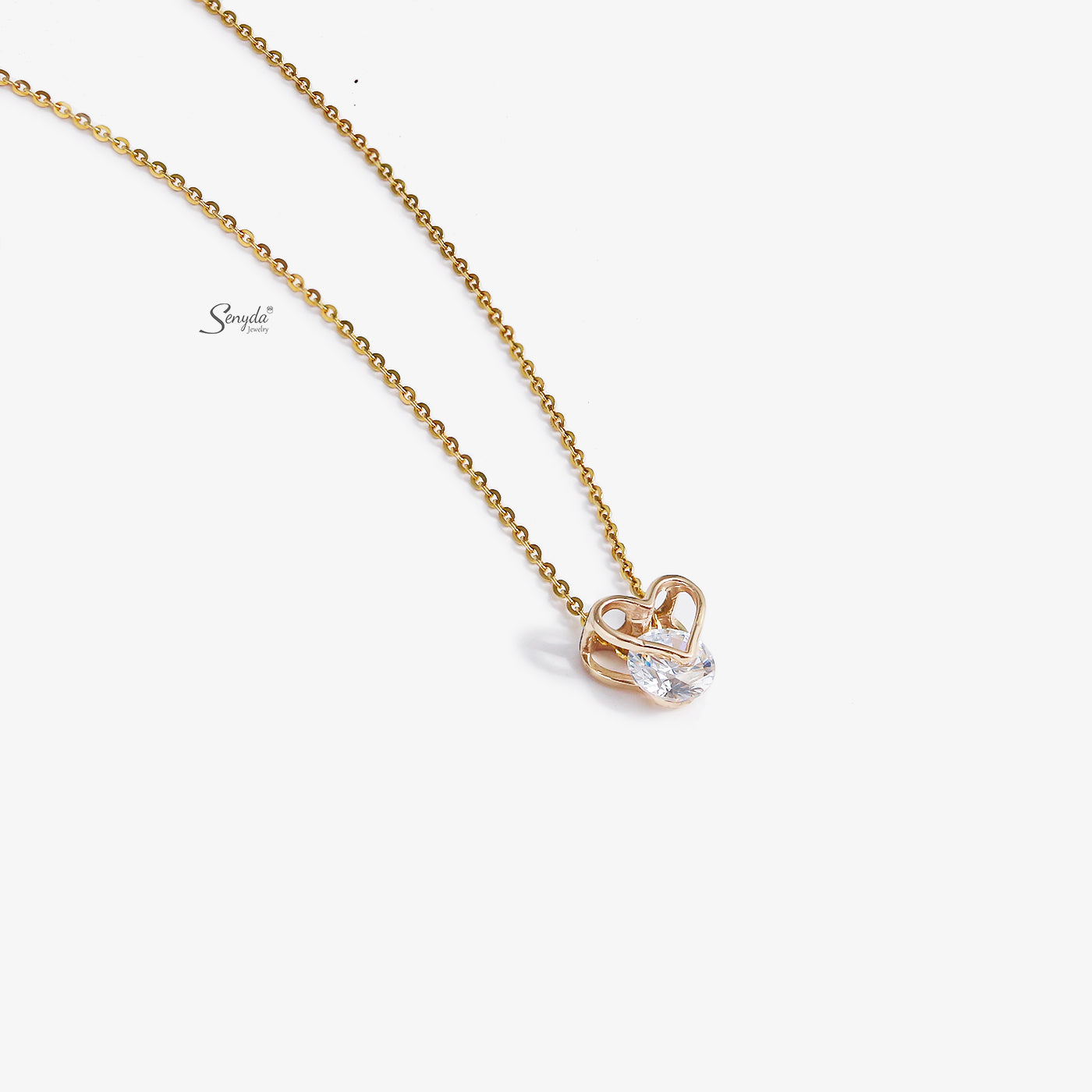 Senyda 10K Solid Gold Cute Heart Pendant