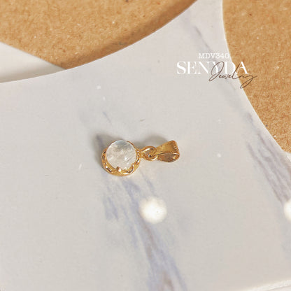 Senyda 10K Solid Gold Round - Shaped Brilliant Cut Moonstone Pendant