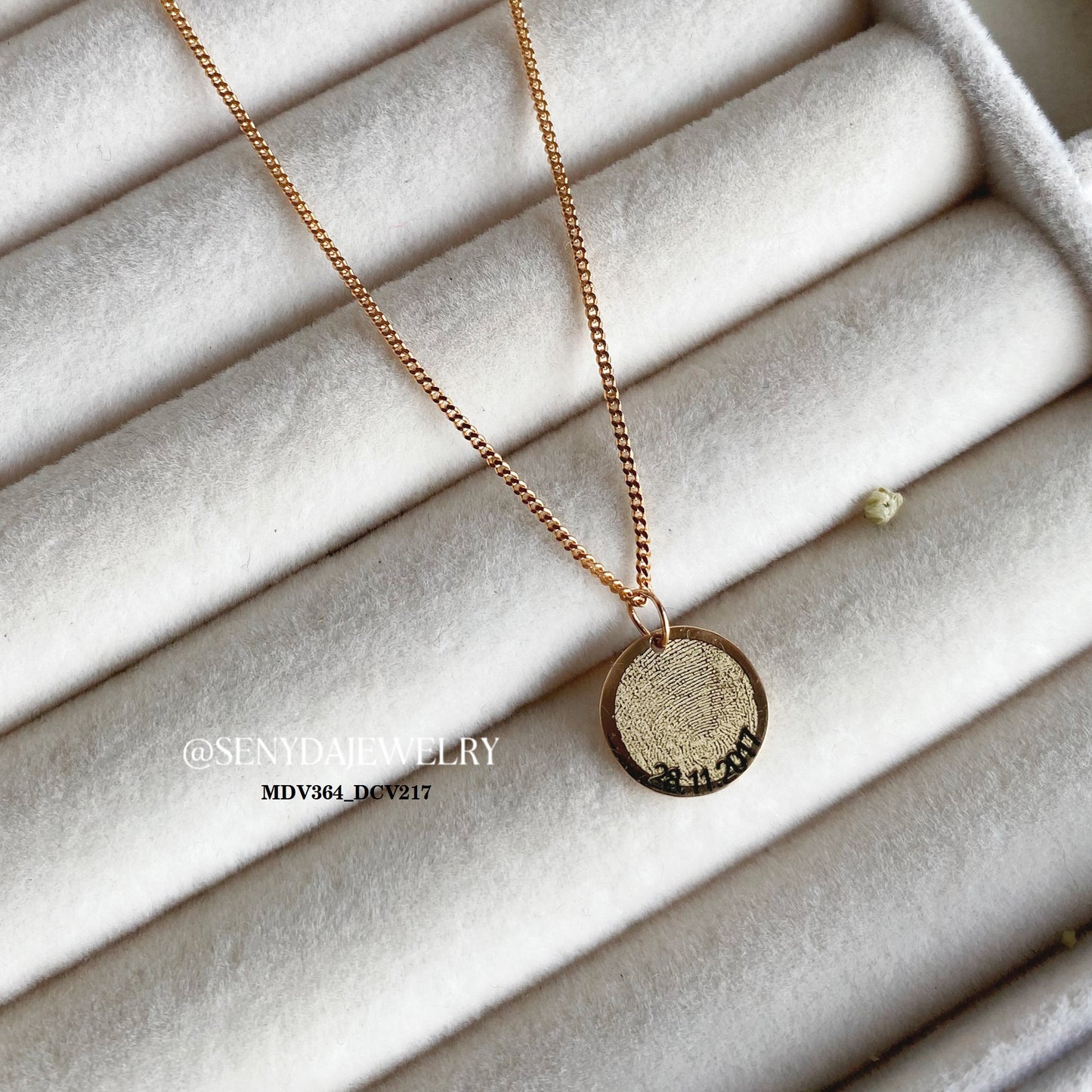 Personalized Engraved Disc Necklace - Actual Photo