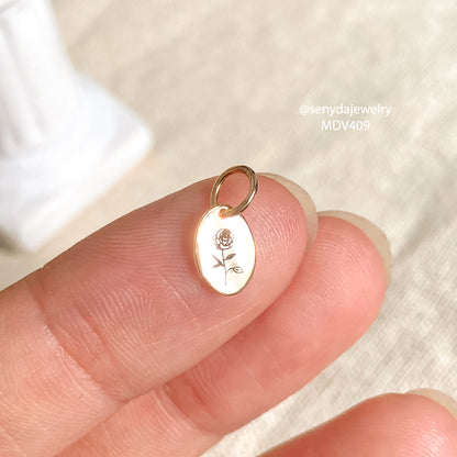 Personalized Engraved Tiny Oval Disc Necklace