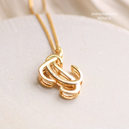 Custom Two Interlocking Letter Necklace