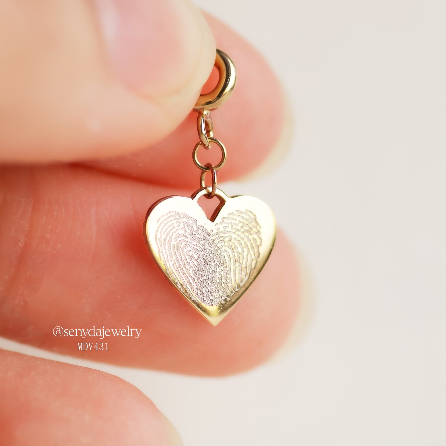 Personalized Engraved Heart Necklace 12x10mm