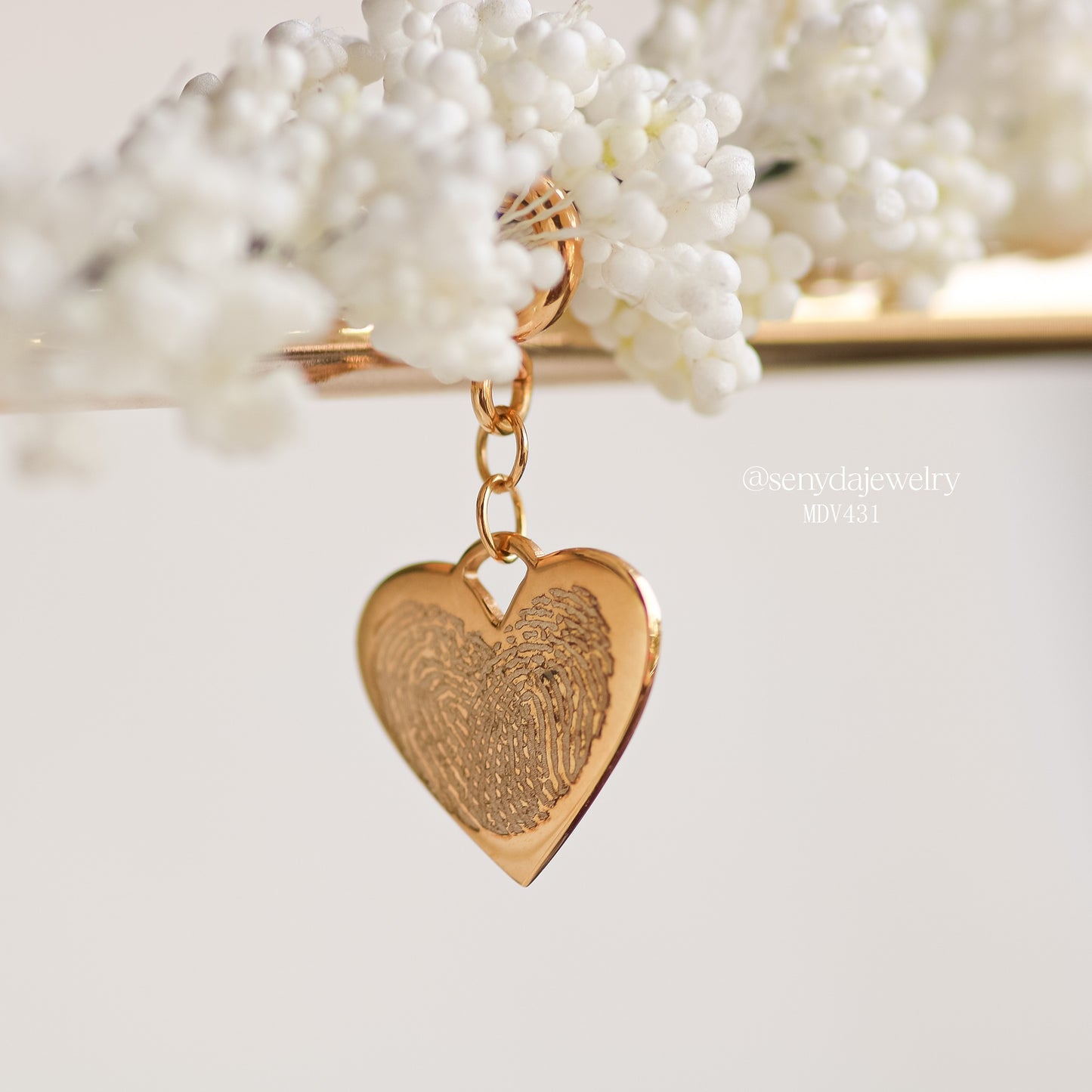 Personalized Engraved Heart Necklace 12x10mm