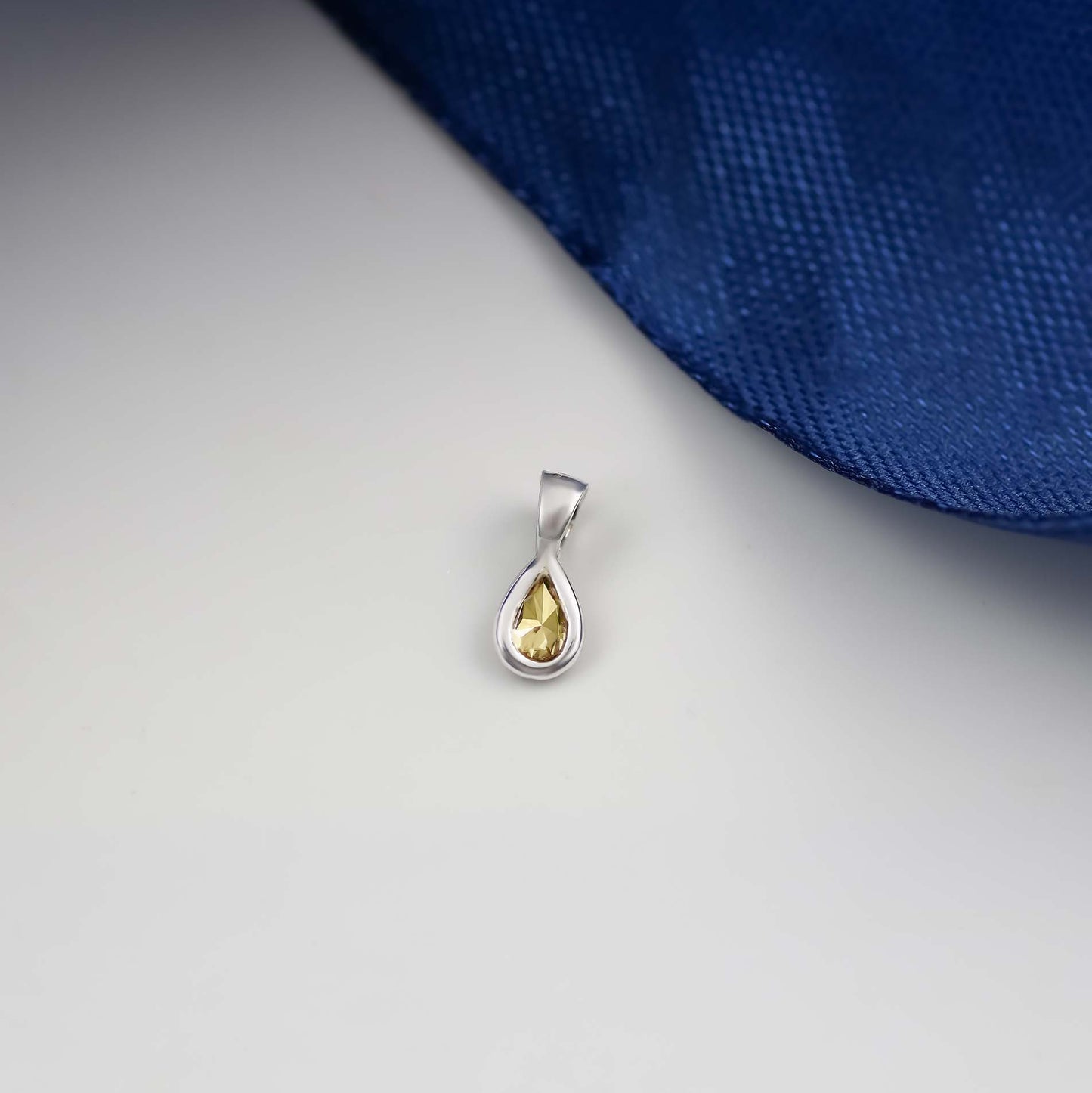 Senyda Bezel Setting Fancy Pear Diamond Solitaire Pendant