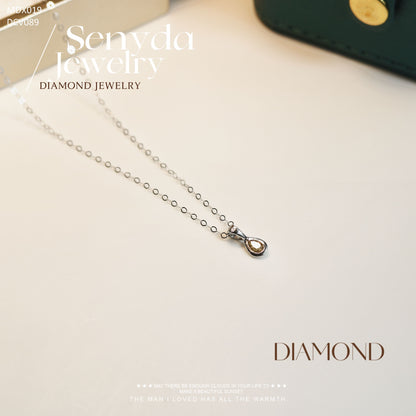 Senyda Bezel Setting Fancy Pear Diamond Solitaire Pendant