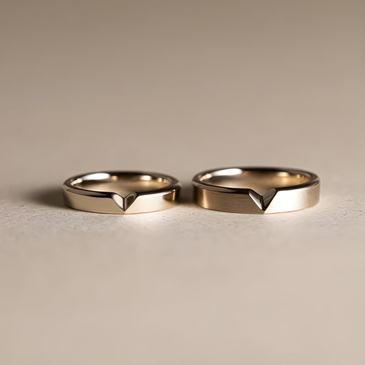 Heartfelt Unity Gold Wedding Ring Set