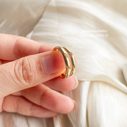 Heart Patterned Fingerprint Wedding Rings