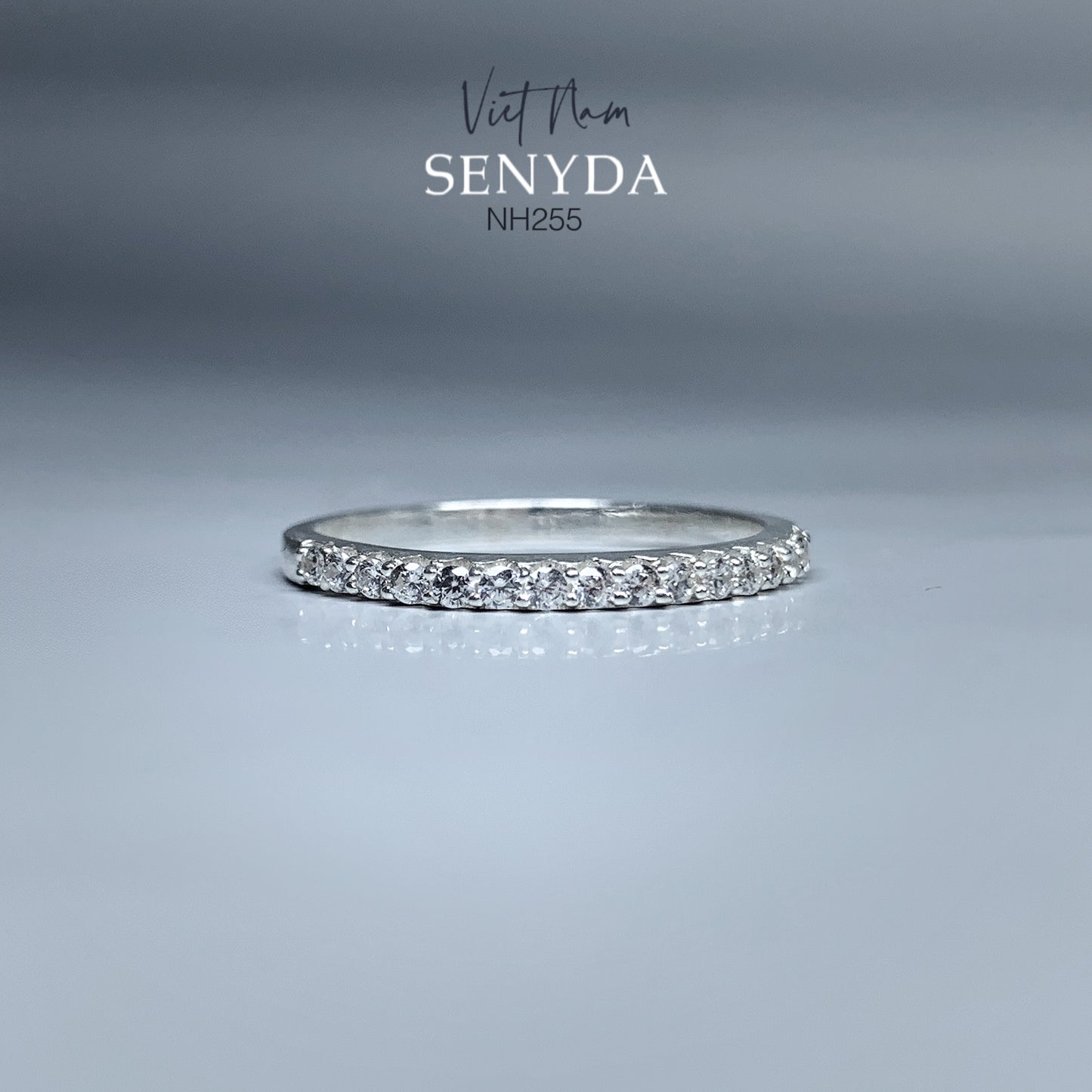 Sterling Silver 925 Half Eternity Ring