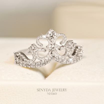 Sterling Silver 925 Queen Crown Ring