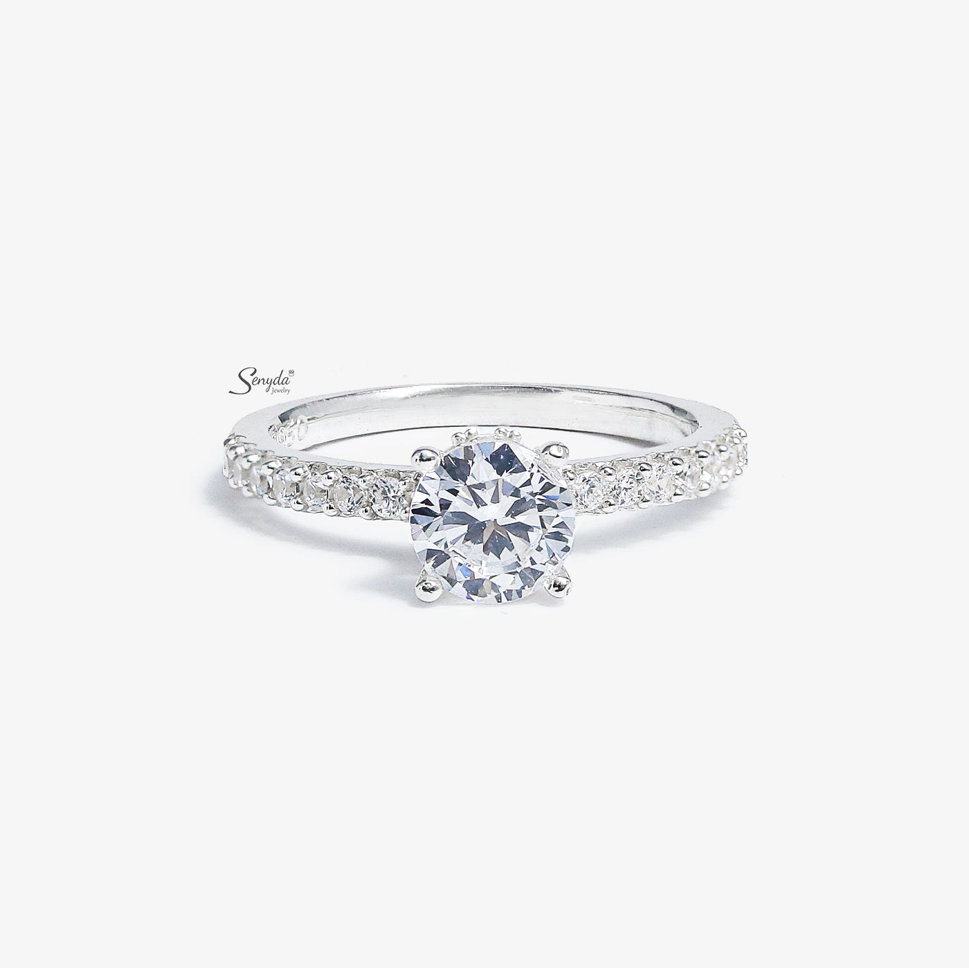 Sterling Silver 925 Elegant Solitaire Ring