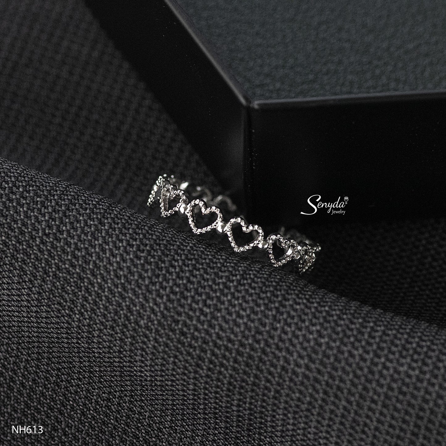 Sterling Silver 925 Eternity Heart Ring