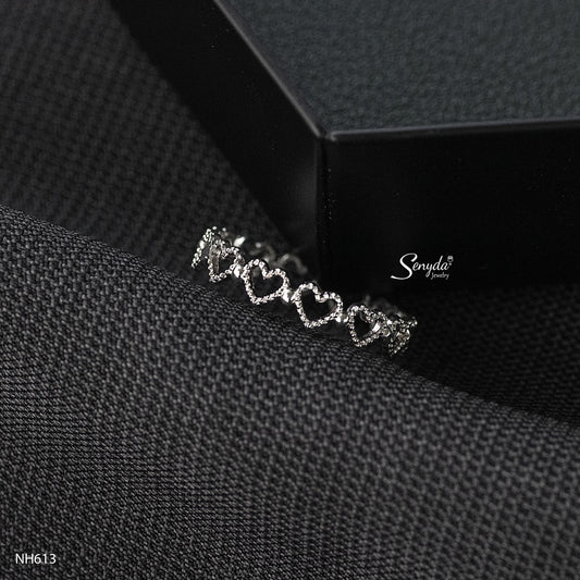 Sterling Silver 925 Eternity Heart Ring