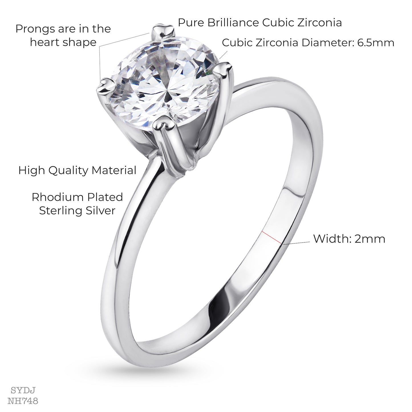 Sterling Silver 925 The One Solitaire Ring