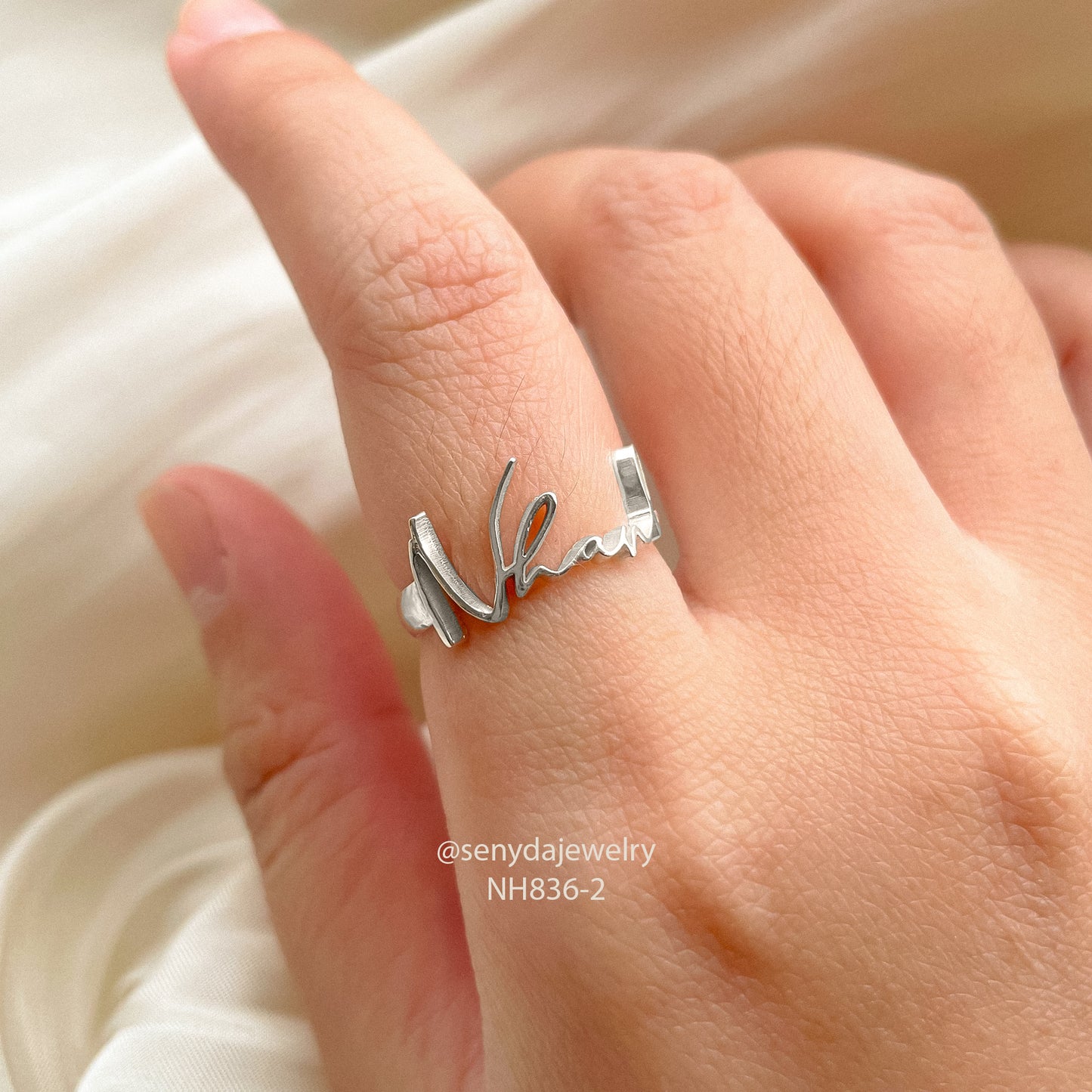 Sterling Silver 925 Custom Circular Name Ring