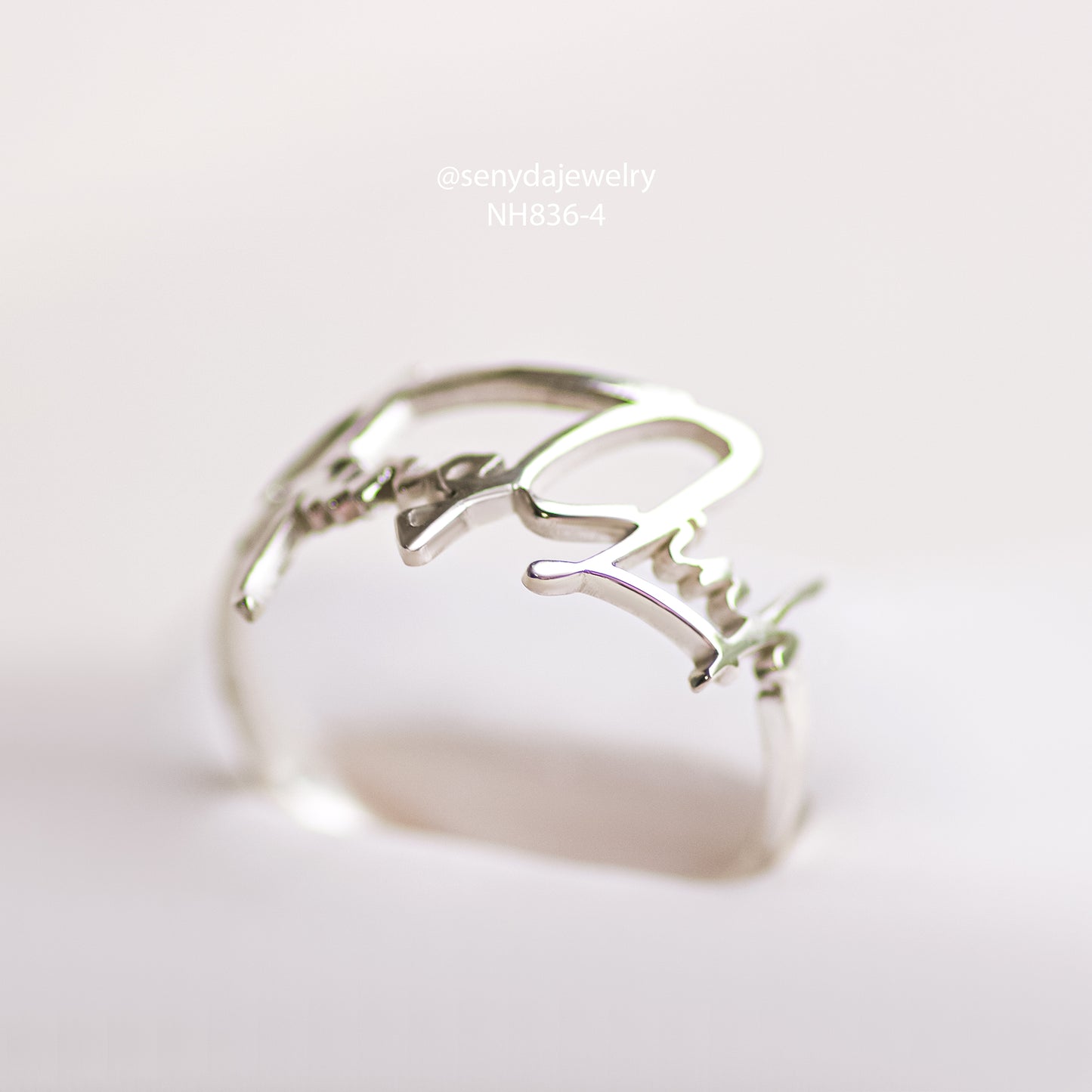 Sterling Silver 925 Custom Circular Name Ring