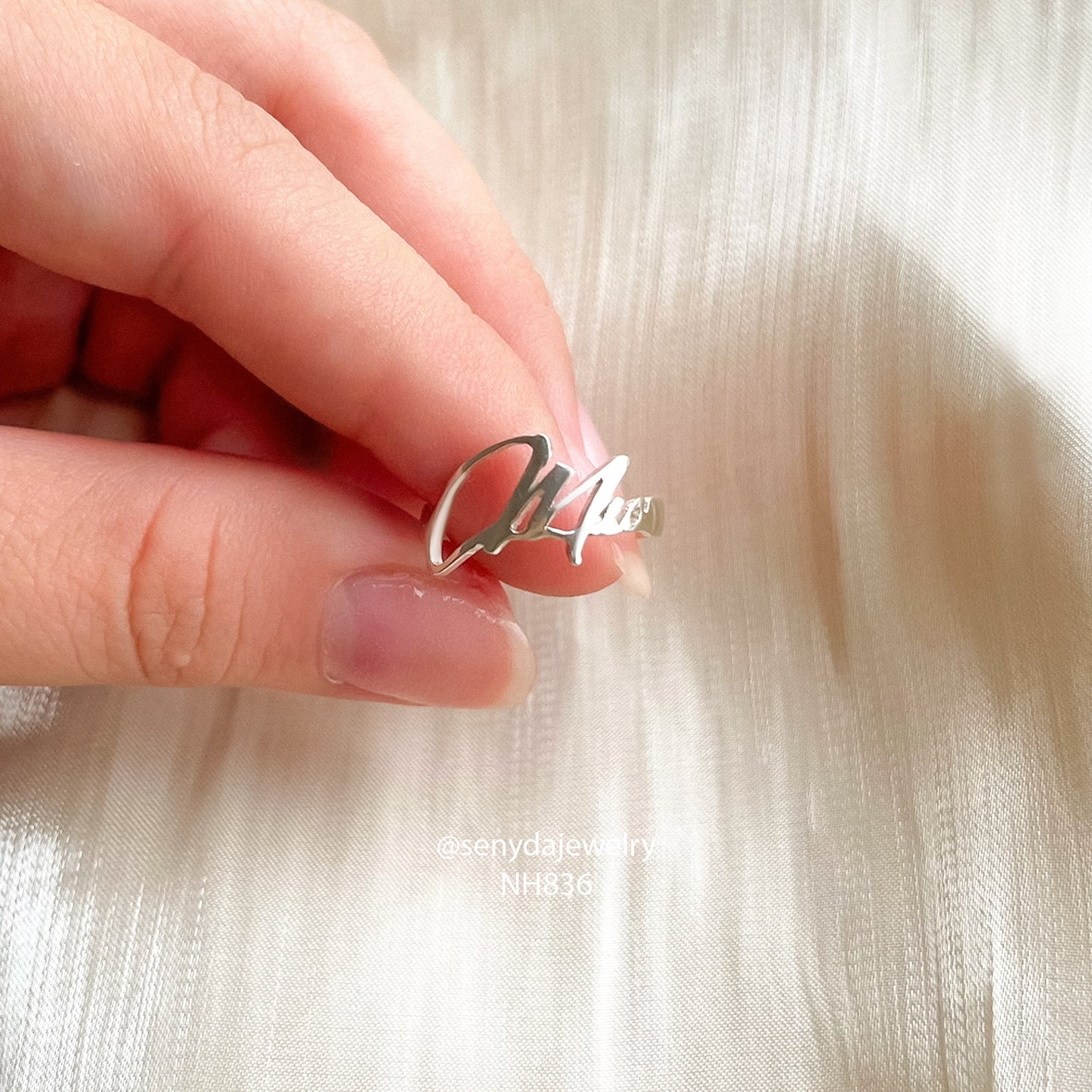 Sterling Silver 925 Custom Circular Name Ring