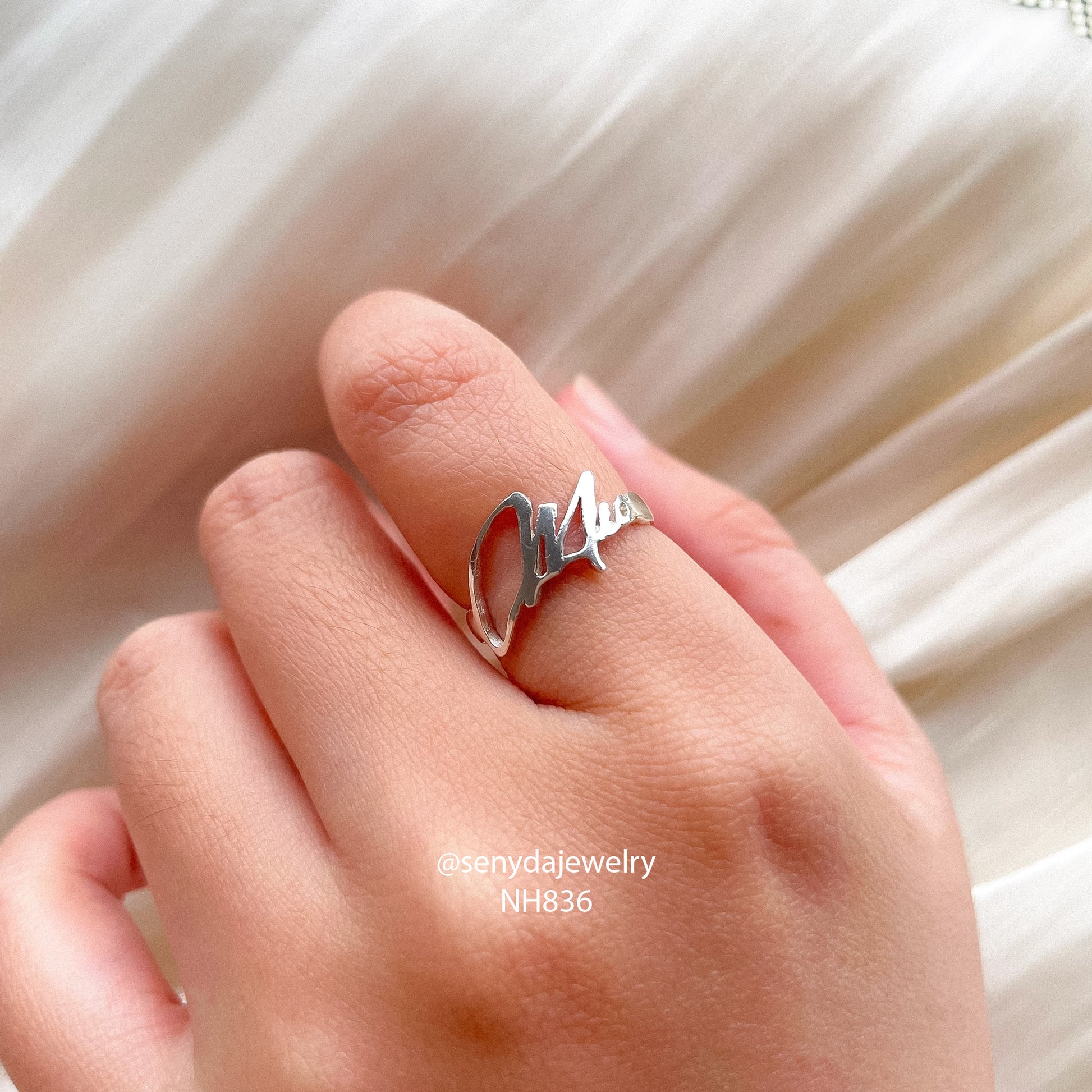 Sterling Silver 925 Custom Circular Name Ring