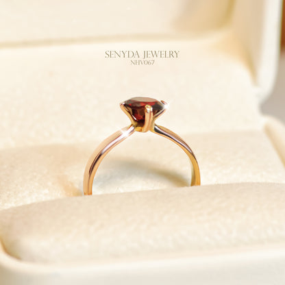 Senyda 10K Solid Gold Cushion - Shaped Brilliant Cut Natural Topaz Ring