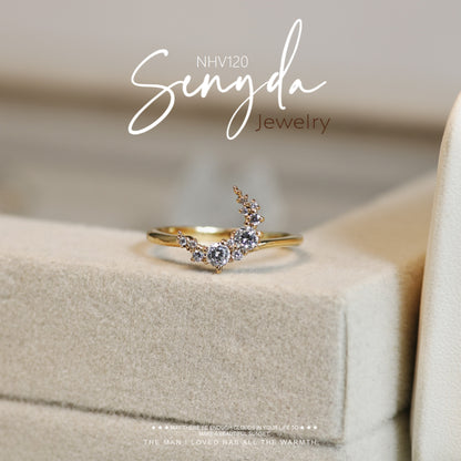 Senyda 10K Solid Gold Special Ring - "THE WANING MOON" RING