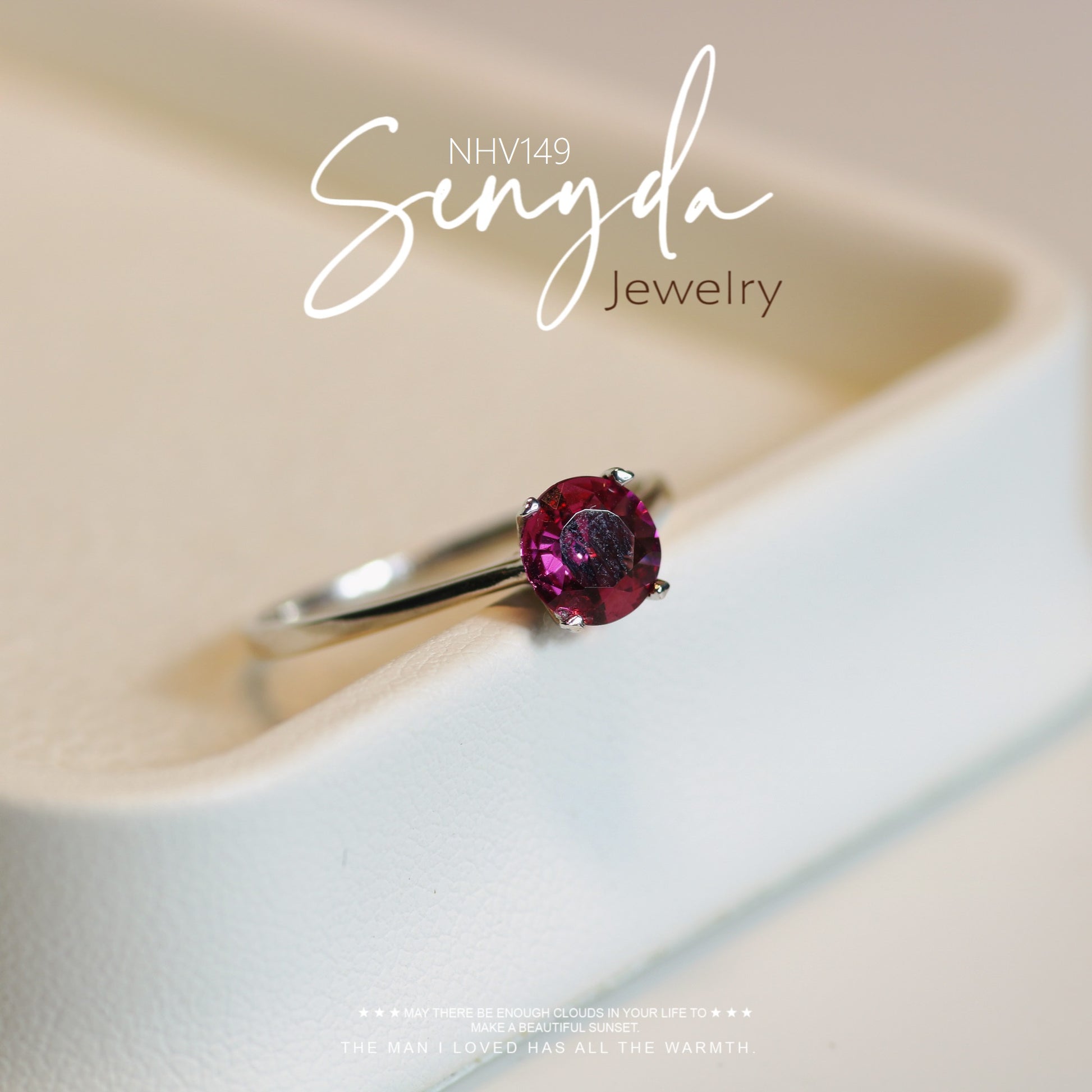 10K Solid Gold 4 Prong Solitaire Spinel Ring