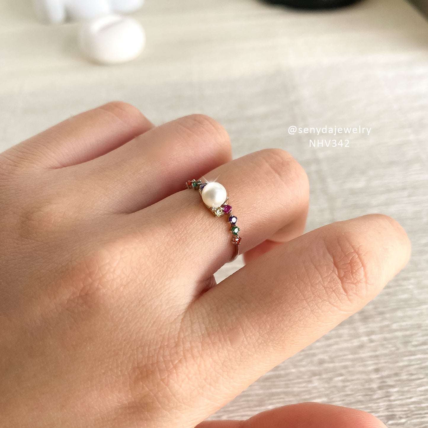 Senyda 10K Solid Gold Natural Pearl Ring