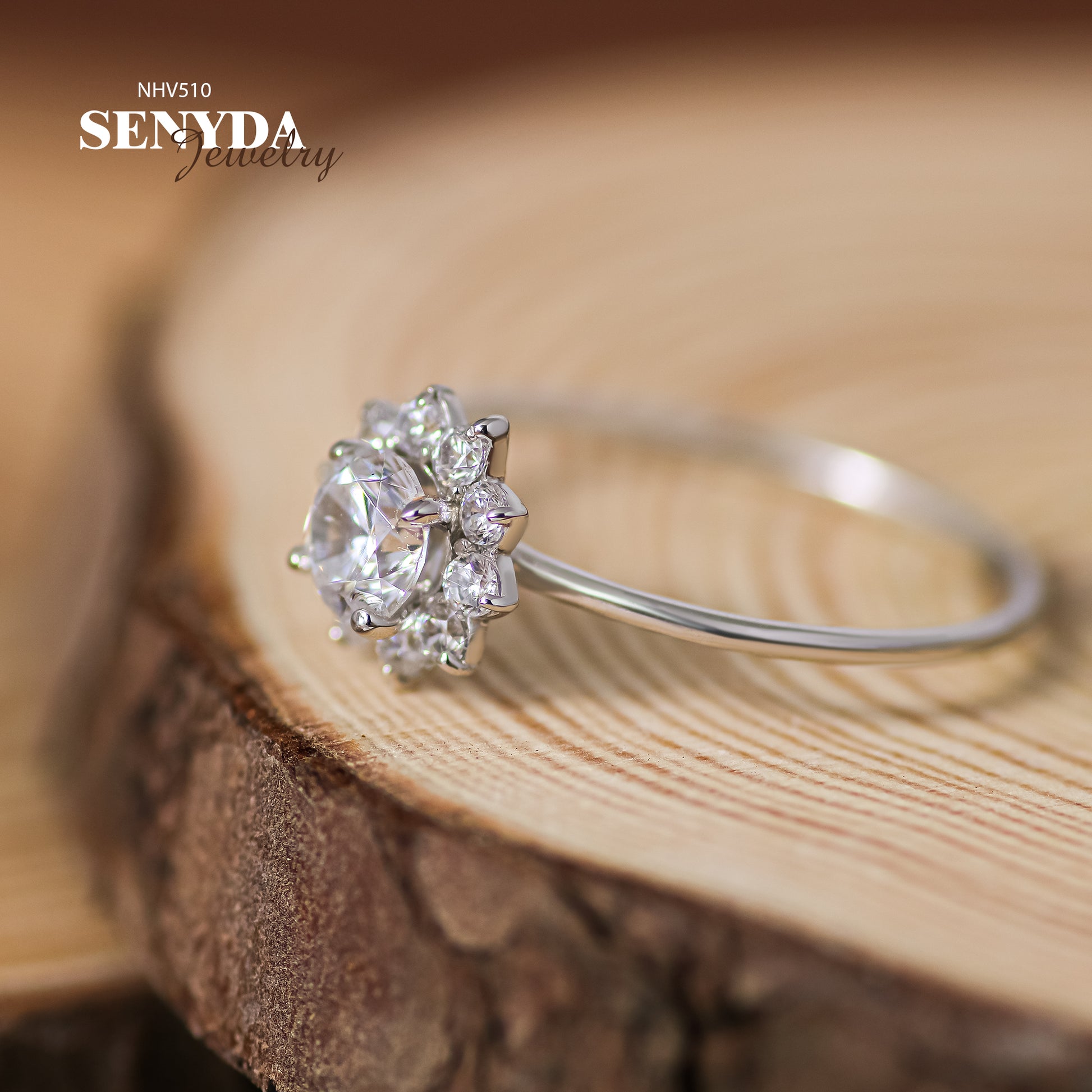 Senyda 18K Solid Gold Classic Ring - CAMELLIA RING