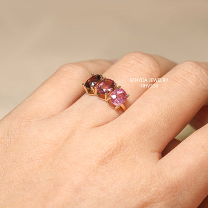 Senyda 14K Solid Gold Natural Pink Spinel Ring