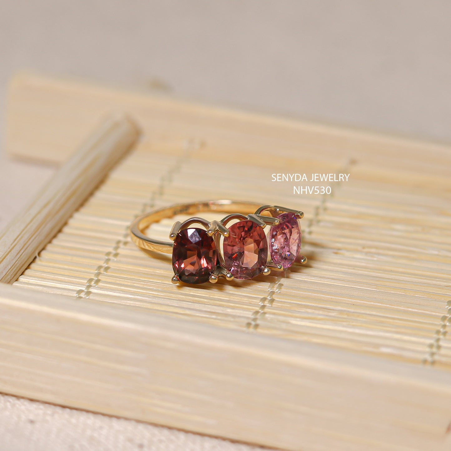 Senyda 14K Solid Gold Natural Pink Spinel Ring