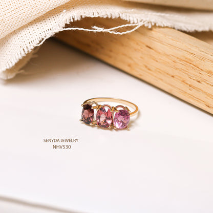 Senyda 14K Solid Gold Natural Pink Spinel Ring