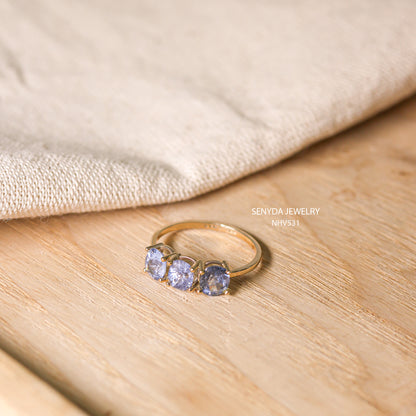 Senyda 14K Solid Gold Natural Blue Spinel Ring