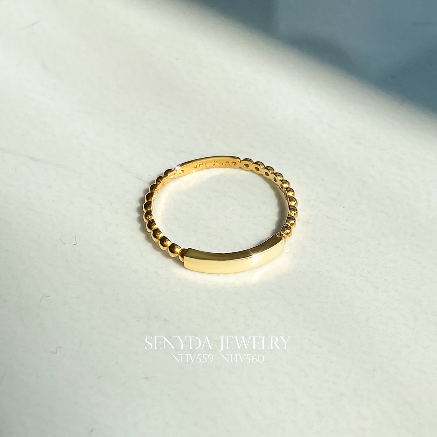 Senyda Beads Ring With Custom Rectangular Face