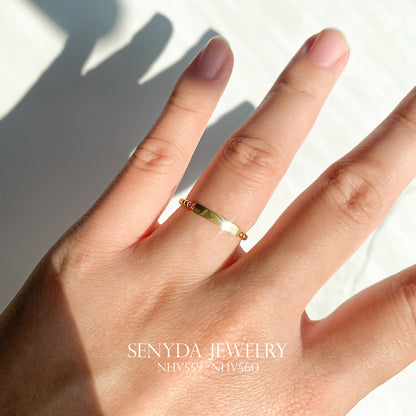 Senyda Beads Ring With Custom Rectangular Face