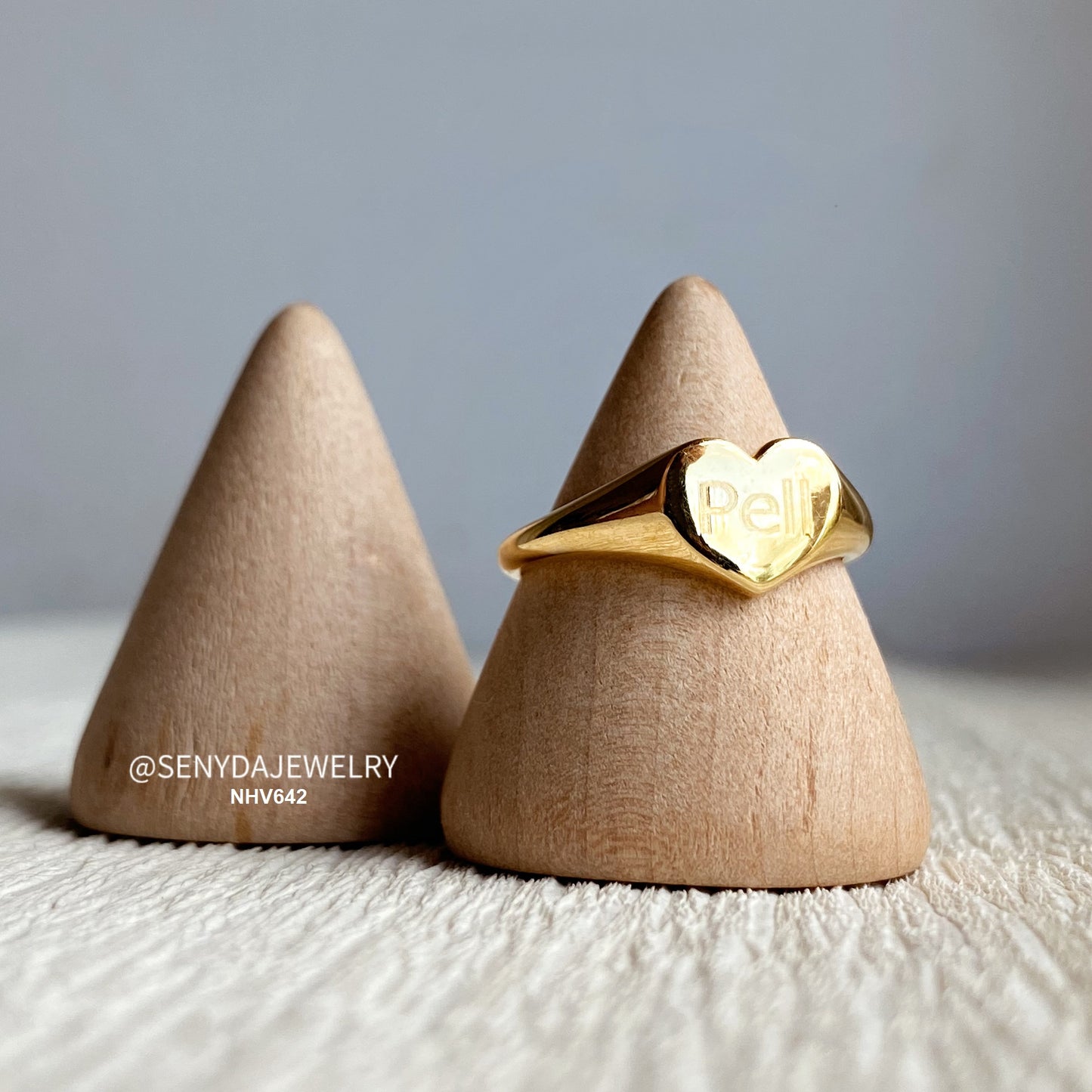 Personalized Engraved Heart Signet Ring