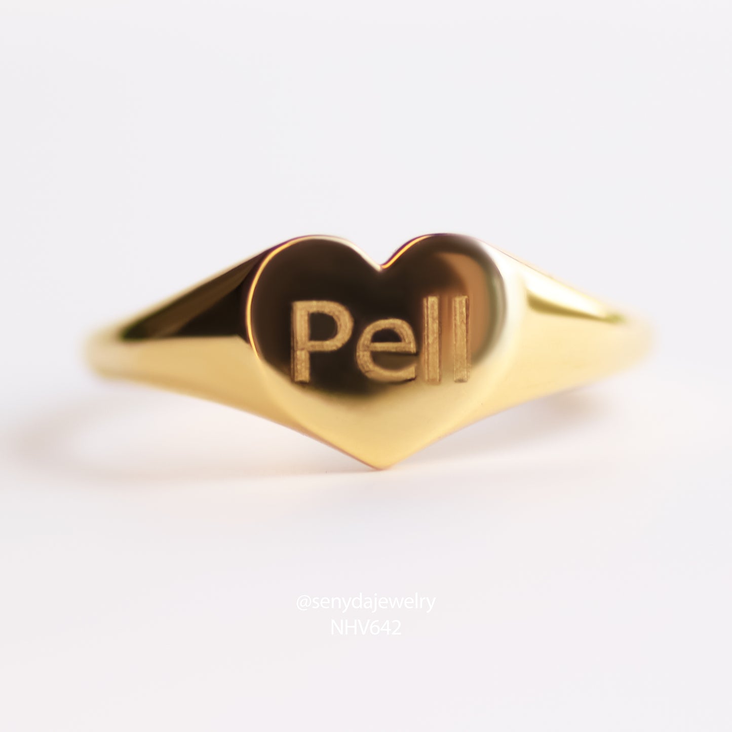 Personalized Engraved Heart Signet Ring