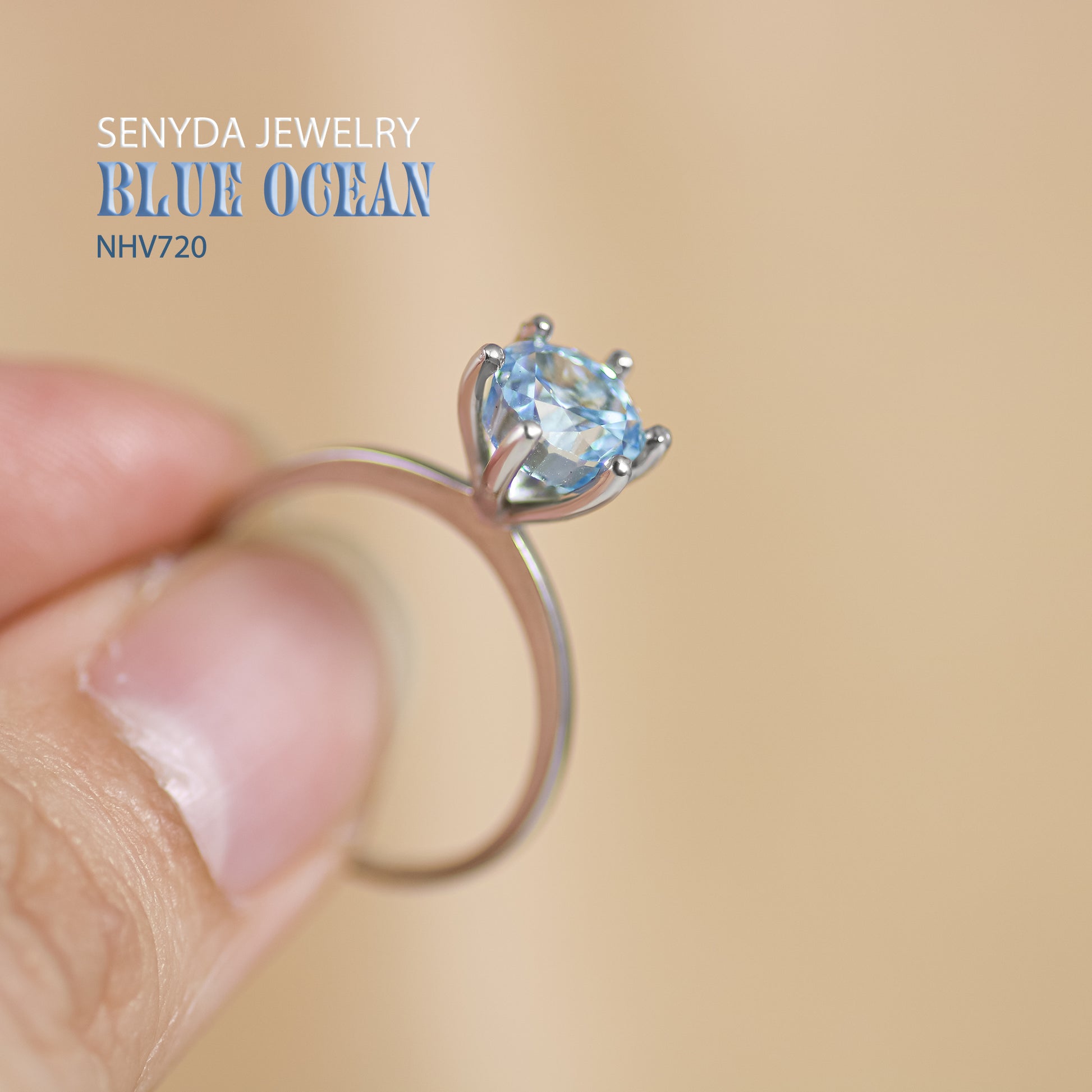 Senyda 10K Solid Gold Round - Shaped Brilliant Cut Ring