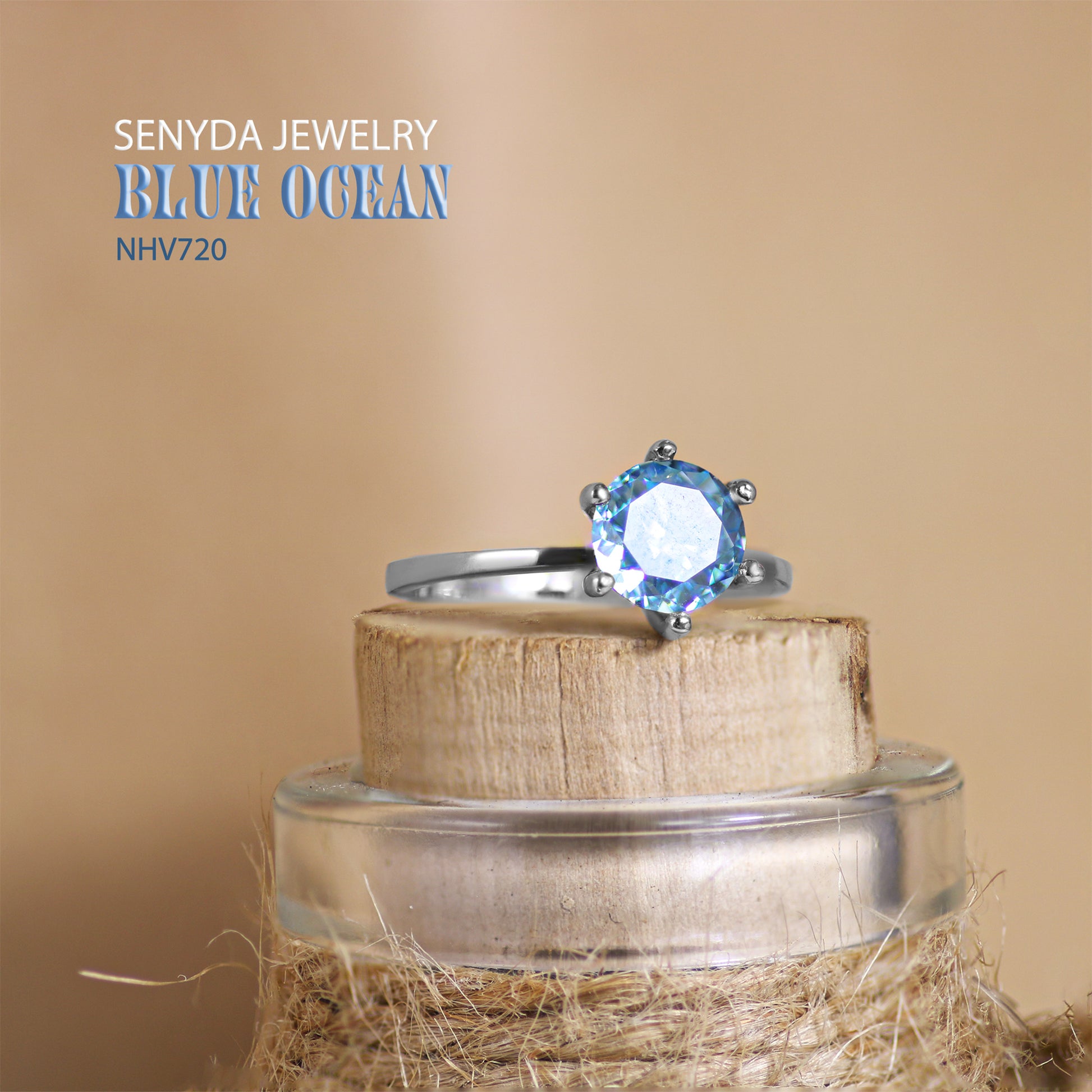 Senyda 10K Solid Gold Round - Shaped Brilliant Cut Ring