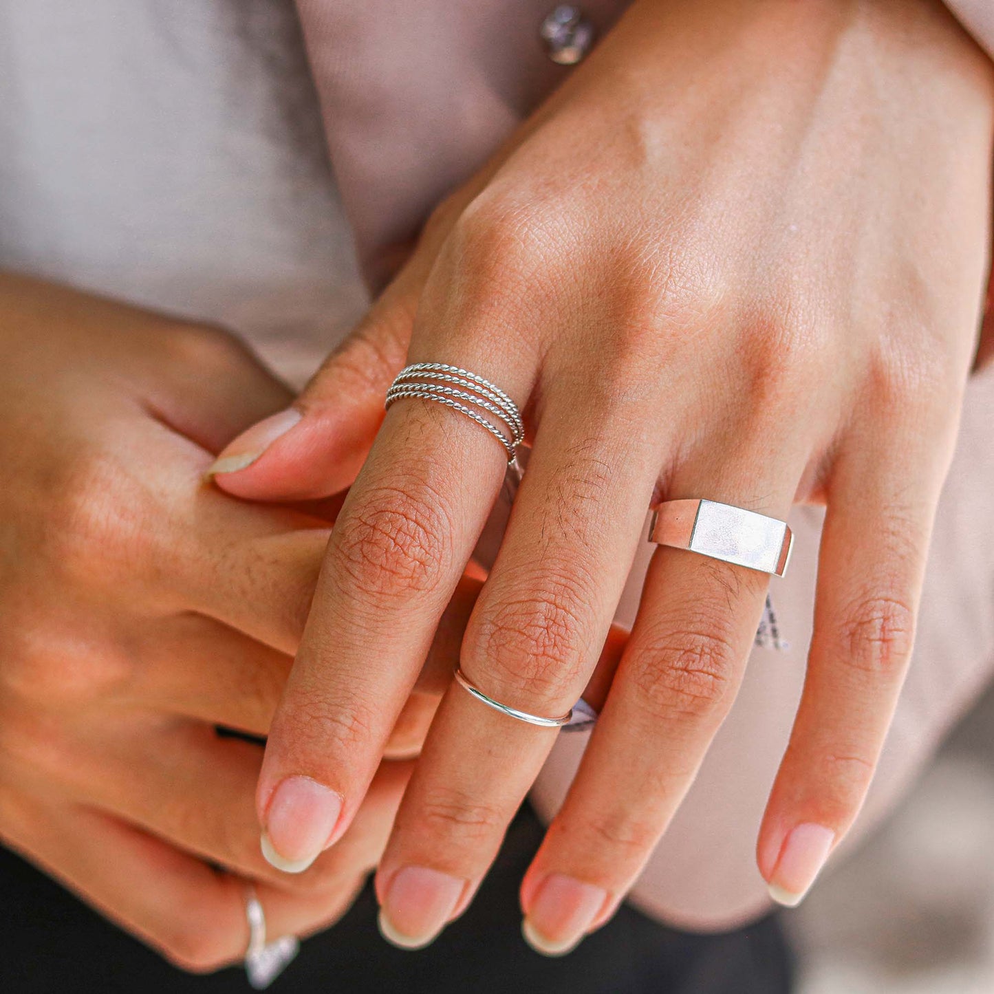 Sterling Silver 925 Mini Twisted Ring