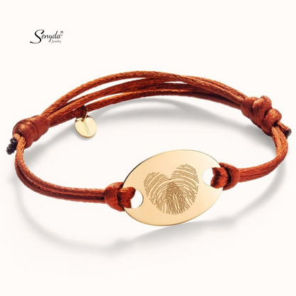 Personalized Engraved Oval Disc Cord Bracelet