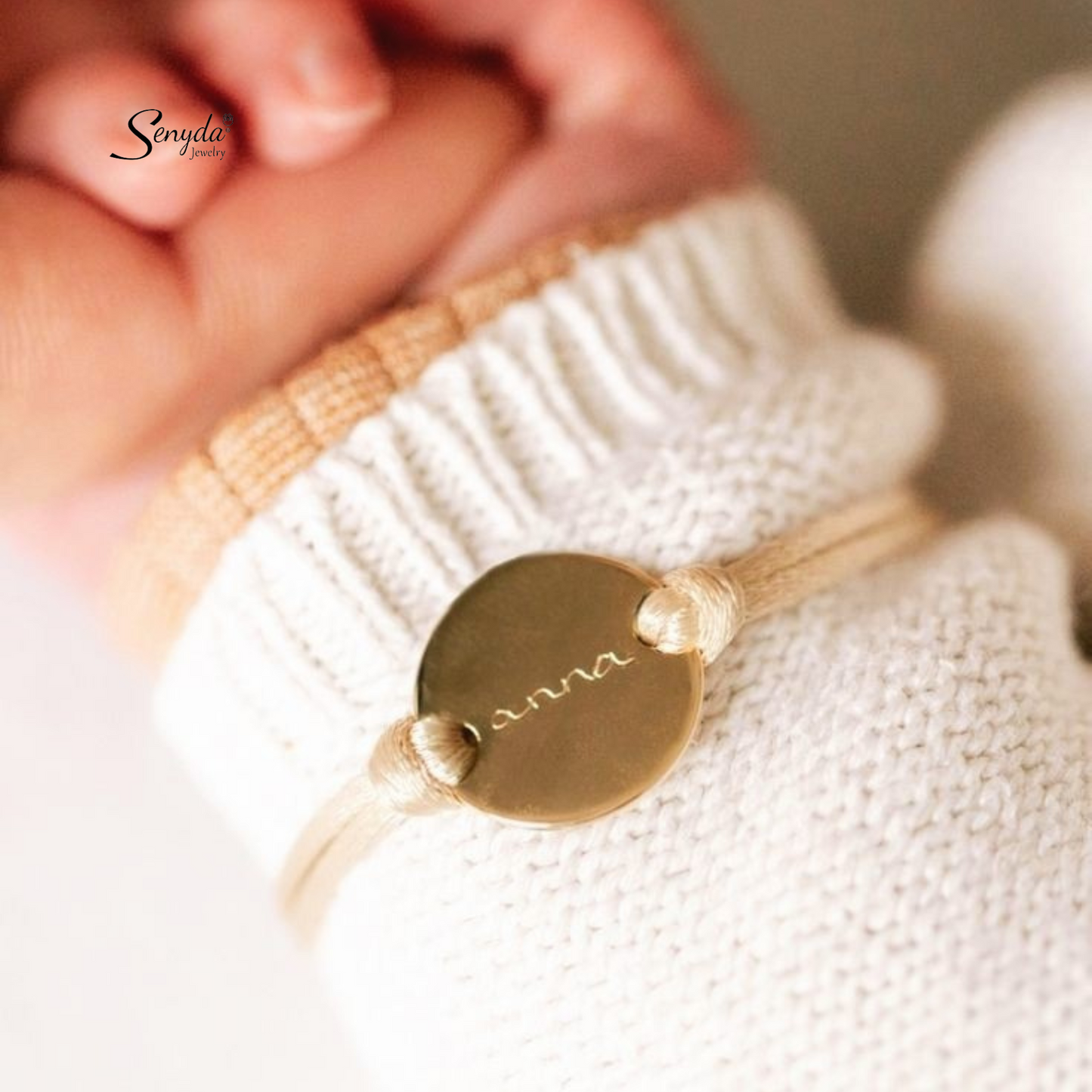 Personalized Engraved Round Disc Cord Bracelet