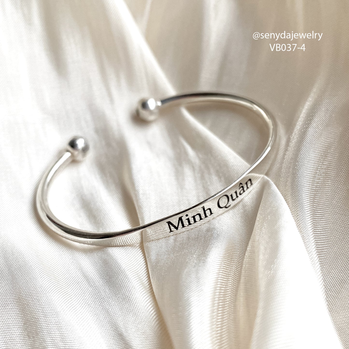 Custom Engraved Name Cuff Bracelet