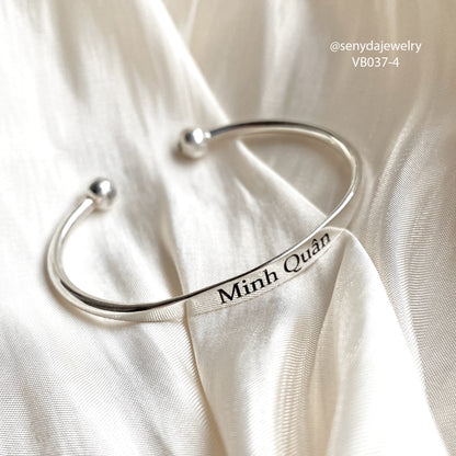 Custom Engraved Name Cuff Bracelet