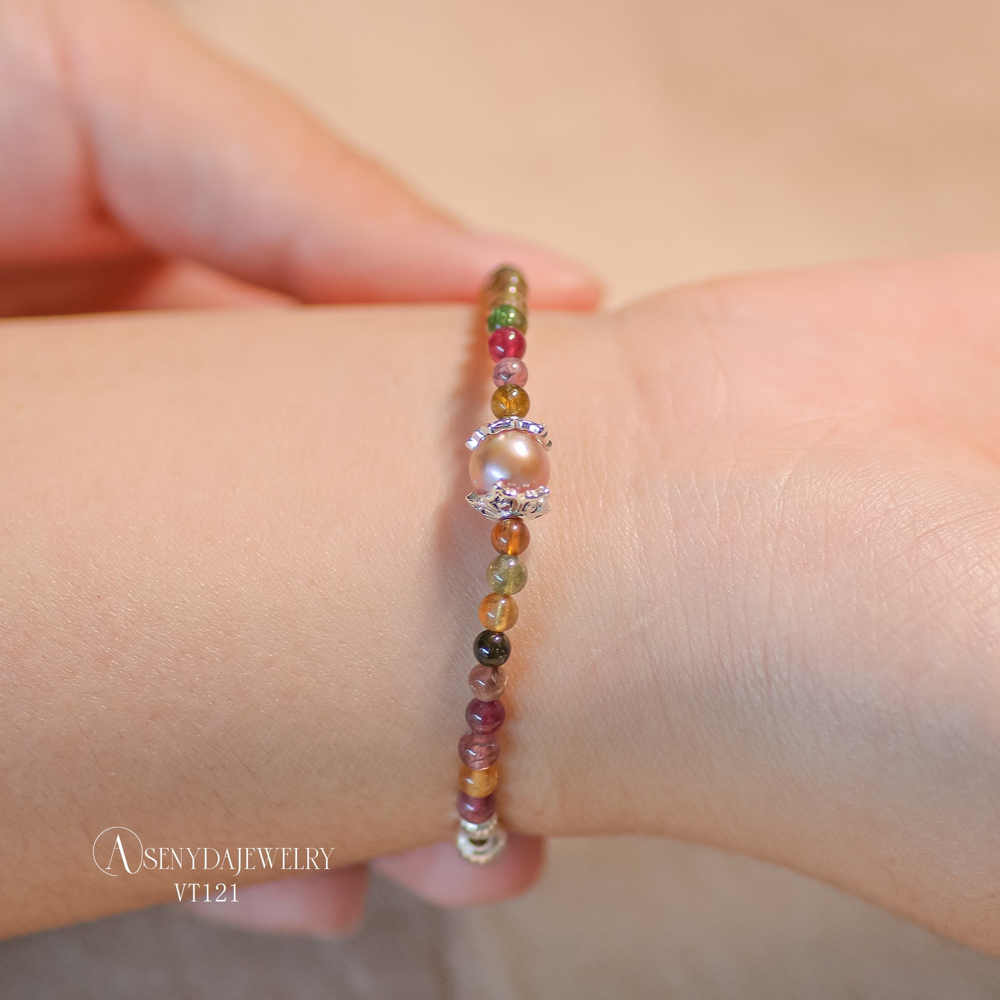 Tourmaline Mix Freshwater Pearls Bracelet