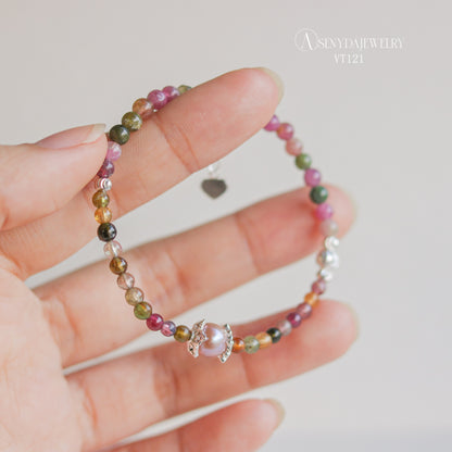 Tourmaline Mix Freshwater Pearls Bracelet