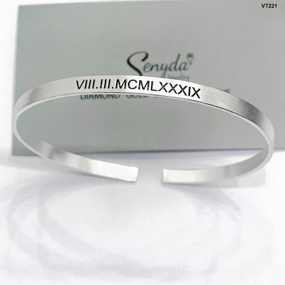 Custom Engraved Name Cuff Bracelet