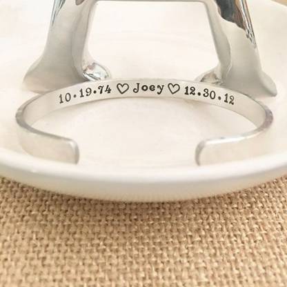 Custom Engraved Name Cuff Bracelet