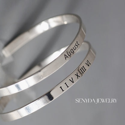 Custom Engraved Name Cuff Bracelet