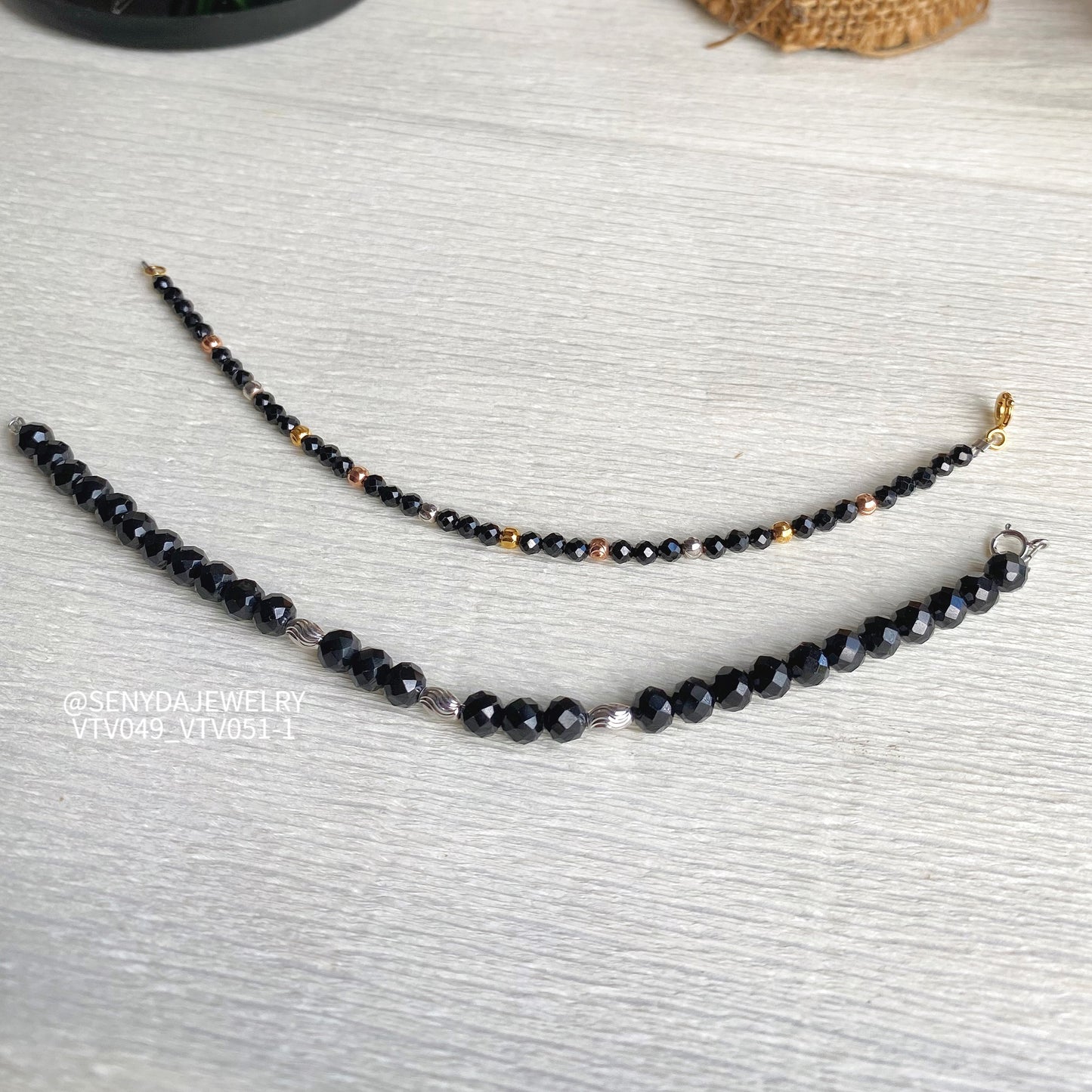 Senyda 10K Gold Natural Colorful Spinel 3,2mm Bracelet With Beads